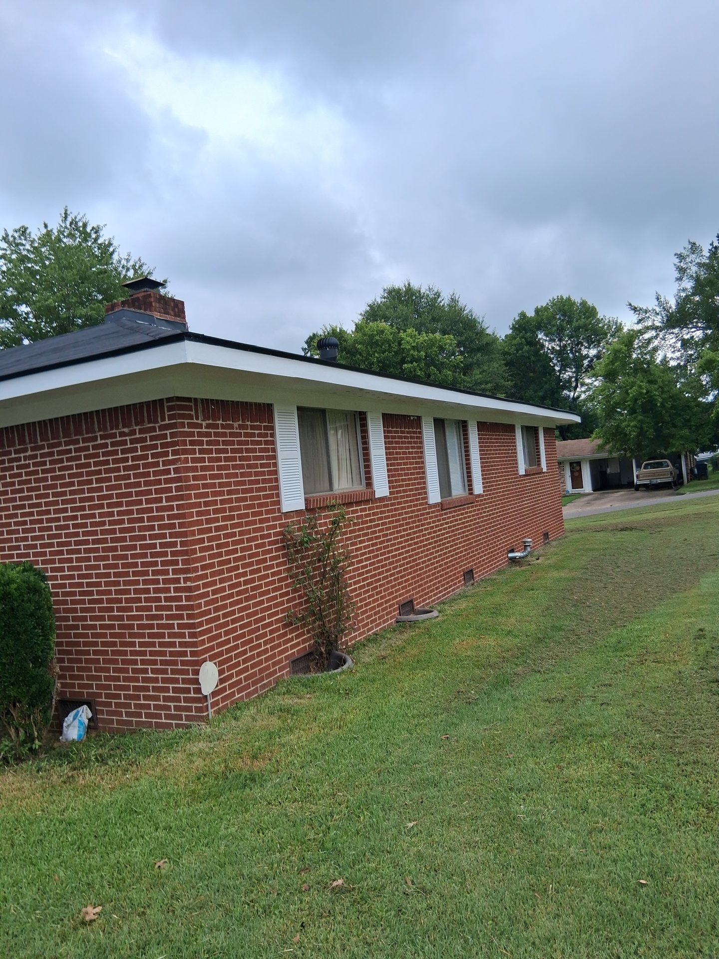 Brick exterior and lawn